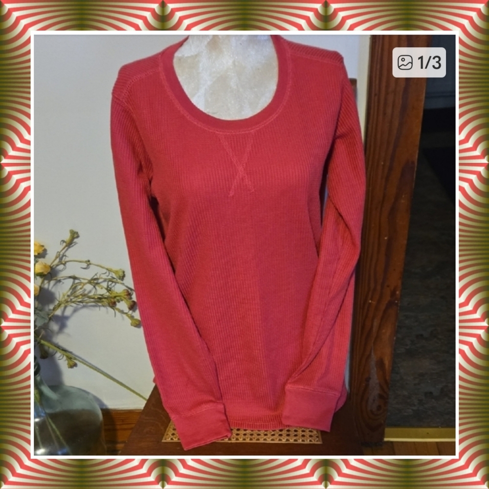 Dusty Pink Waffle Knit Top Size Medium